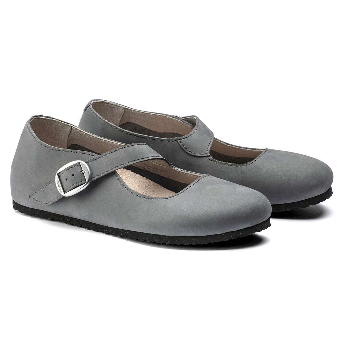 Birkenstock Tracy Nubuck Leather Low Shoes Grey | R6orj2aPtFZ