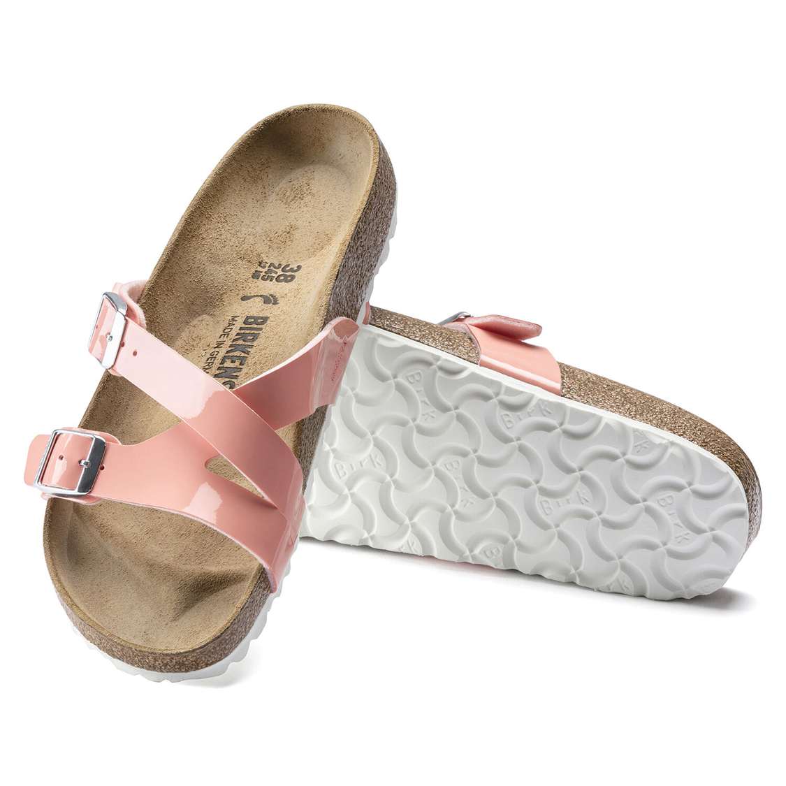 Birkenstock Yao Balance Birko-Flor Patent Multi Strap Sandals Coral | gwTOcTzMmQz