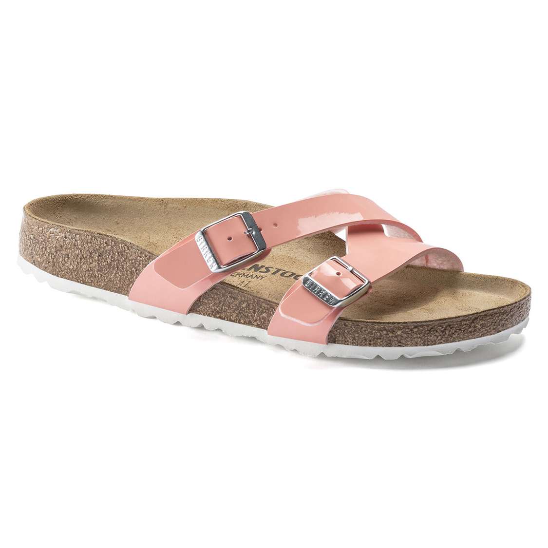 Birkenstock Yao Balance Birko-Flor Patent Multi Strap Sandals Coral | gwTOcTzMmQz