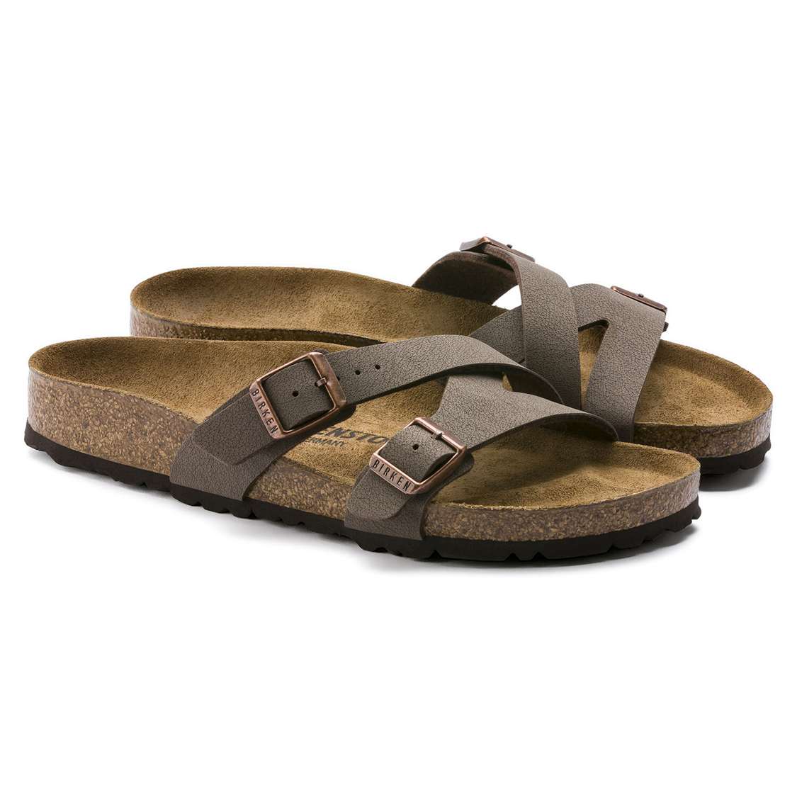 Birkenstock Yao Birkibuc Multi Strap Sandals Yellow | 9zBnad2RP5N