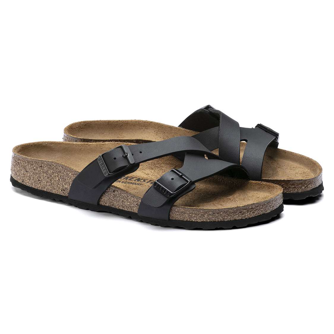 Birkenstock Yao Birko-Flor Multi Strap Sandals Black | v4YyavlgKdv