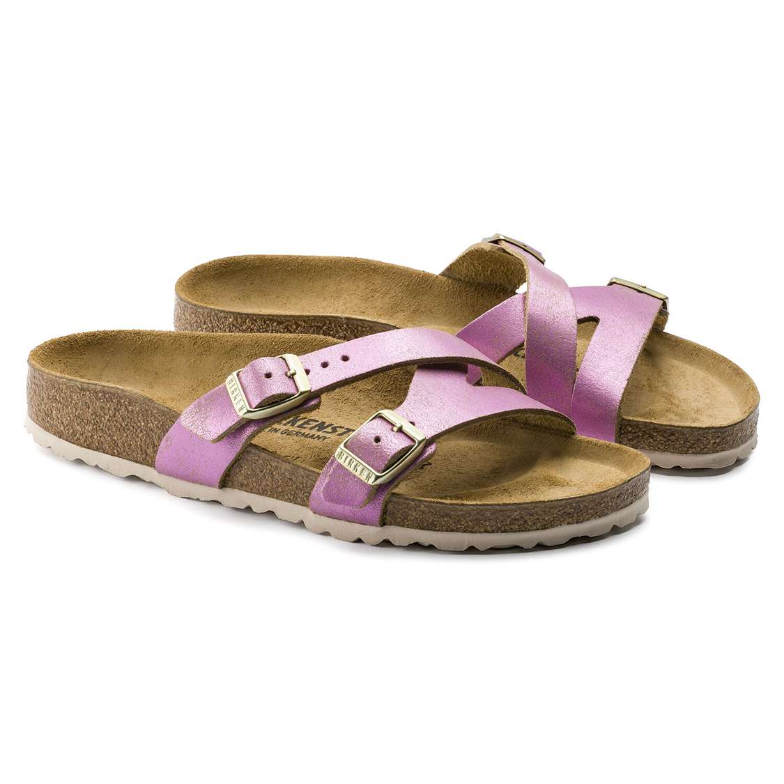 Birkenstock Yao Leather Multi Strap Sandals Wash Pink | zzt3GBKzyoq