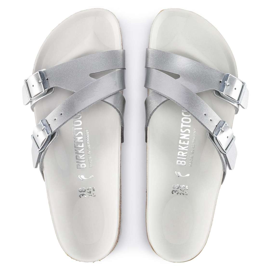 Birkenstock Yao Lux Birko-Flor Multi Strap Sandals Silver | 4urqfDbfJ8J