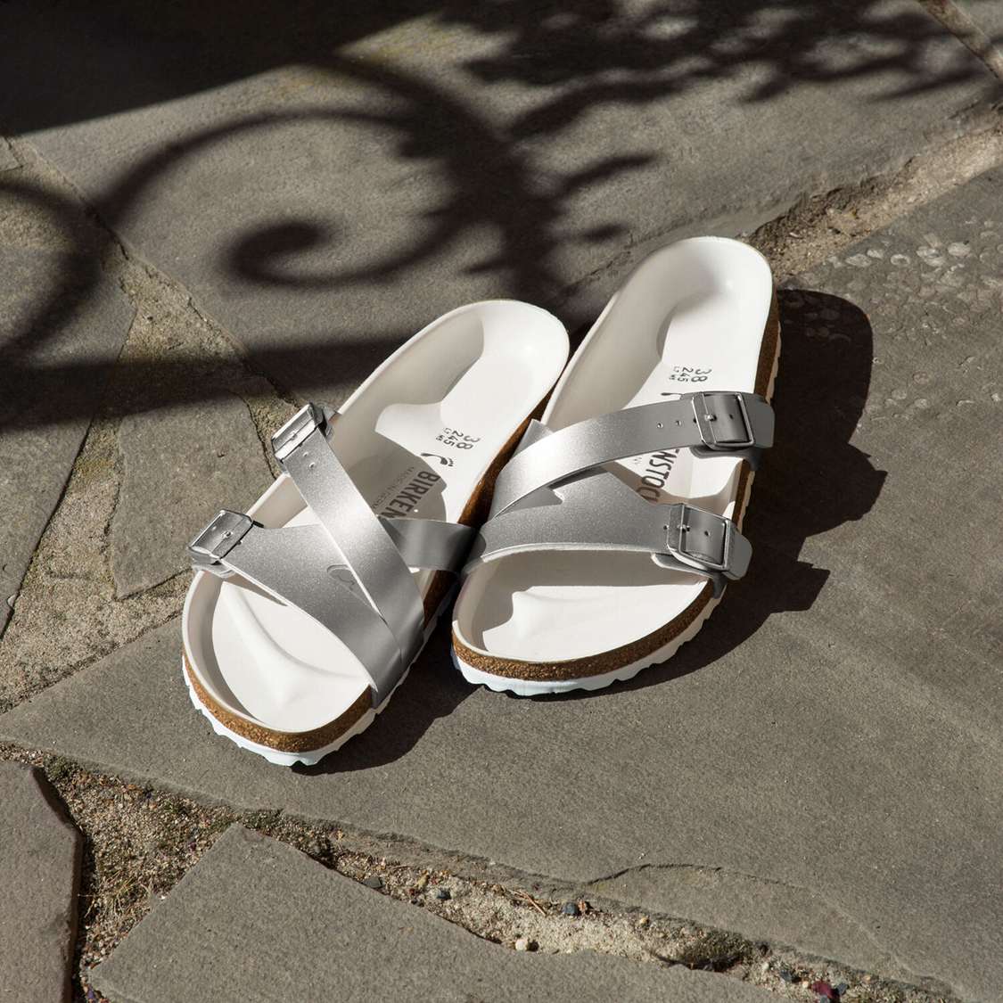 Birkenstock Yao Lux Birko-Flor Multi Strap Sandals Silver | 4urqfDbfJ8J