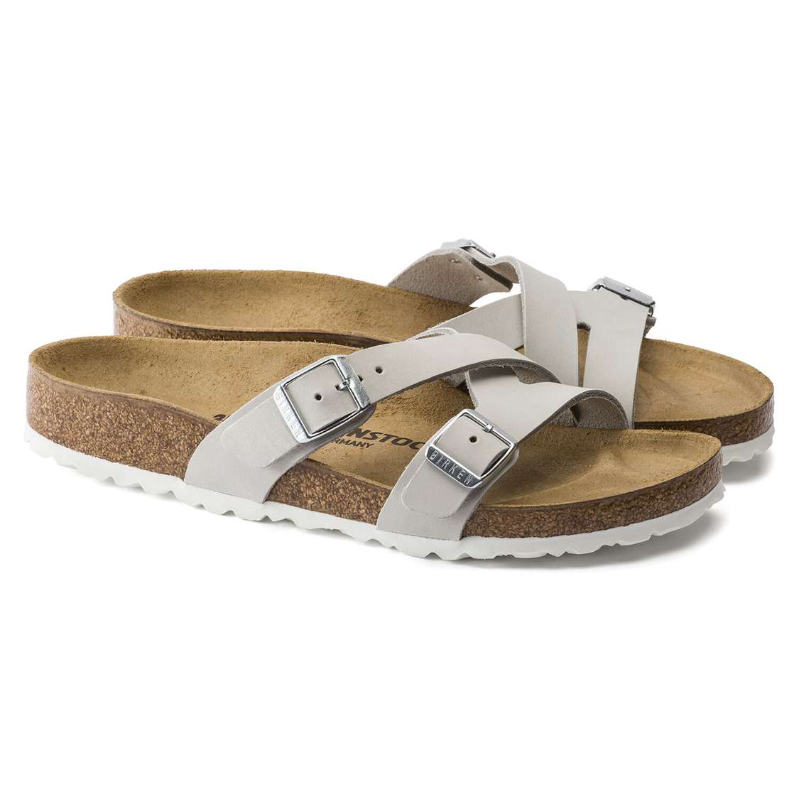 Birkenstock Yao Nubuck Leather Multi Strap Sandals Blue | QsqgNjbvToh