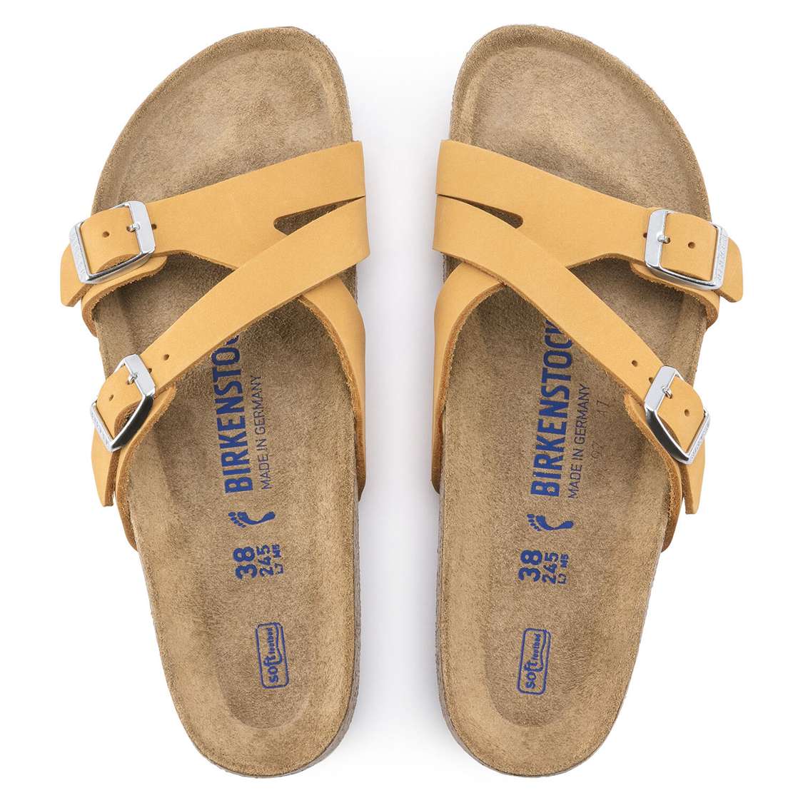 Birkenstock Yao Soft Footbed Nubuck Leather Multi Strap Sandals Apricot | PzeRzwmWeOD