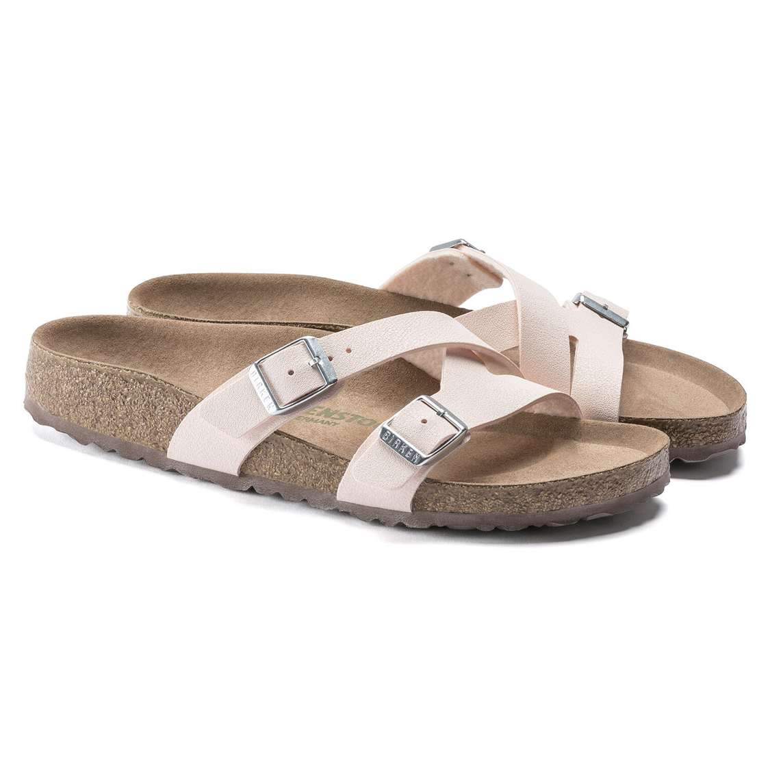 Birkenstock Yao Vegan Birkibuc Multi Strap Sandals Light Rose | PEBXuV3SKFH