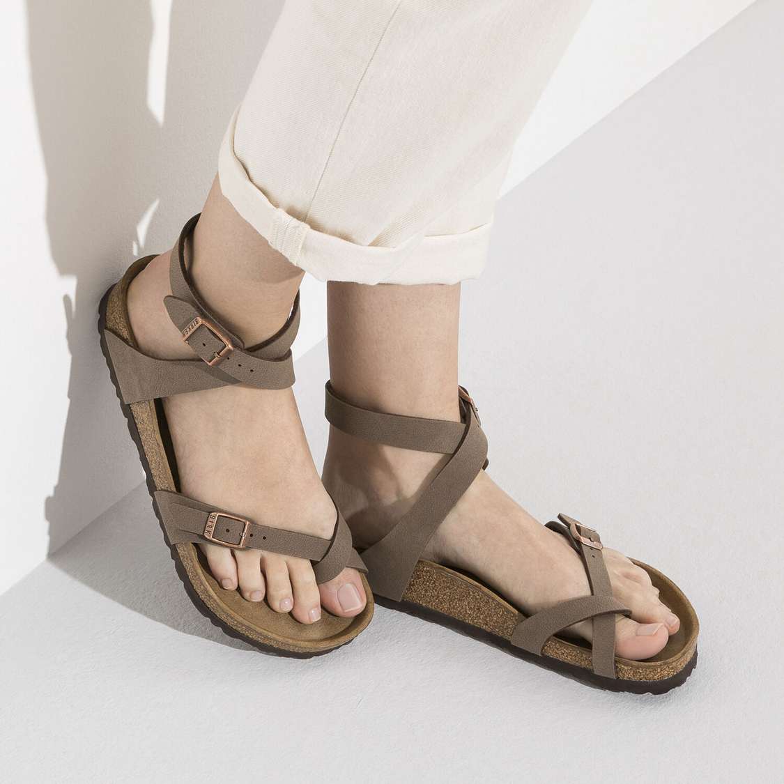 Birkenstock Yara Birkibuc Ankle Strap Sandals Yellow | onBwhvu8Tsg