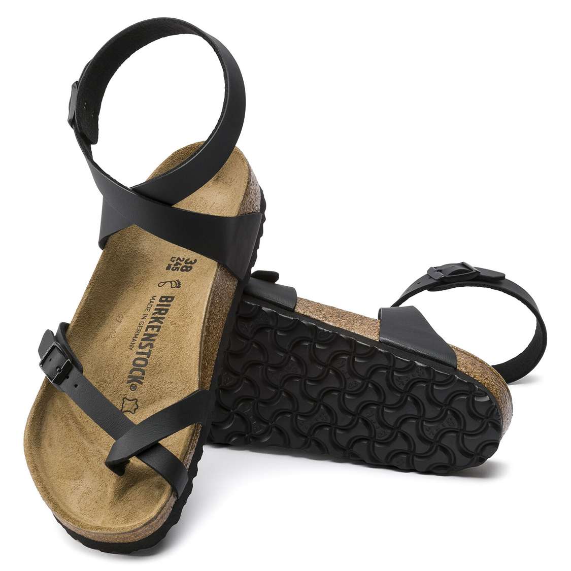 Birkenstock Yara Birko-Flor Ankle Strap Sandals Black | pN2SJ8epicv