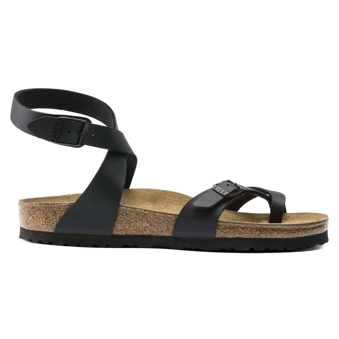 Birkenstock Yara Birko-Flor Ankle Strap Sandals Black | pN2SJ8epicv