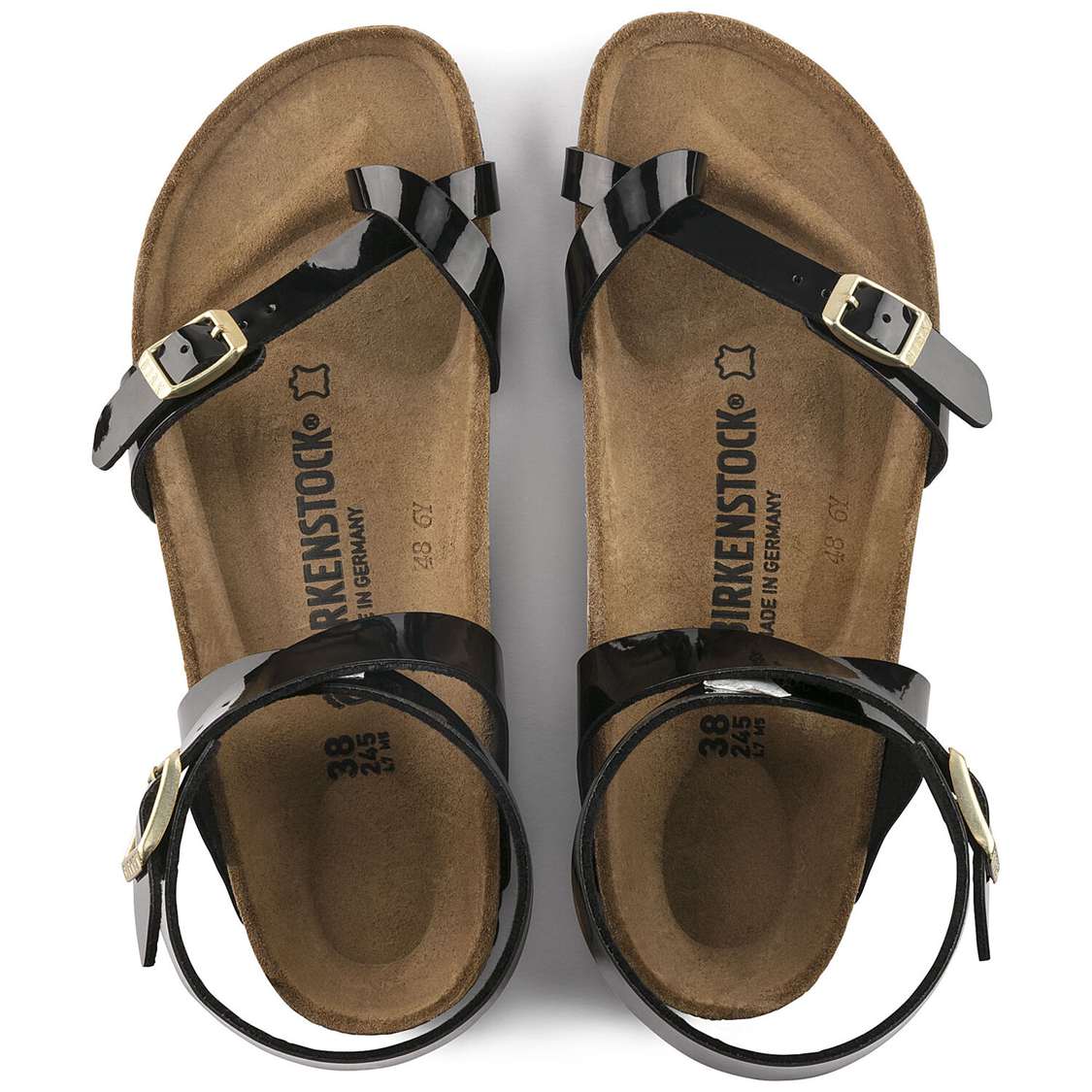 Birkenstock Yara Birko-Flor Patent Multi Strap Sandals Black | 7msh9d66Vcd