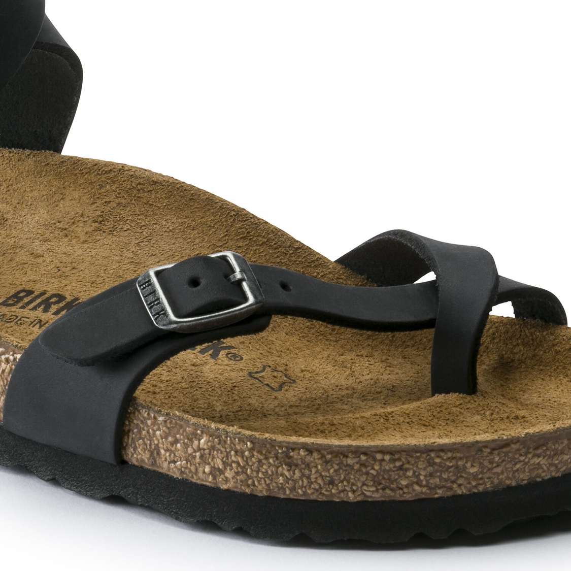 Birkenstock Yara Oiled Leather Ankle Strap Sandals Black | M2IRvMaejps