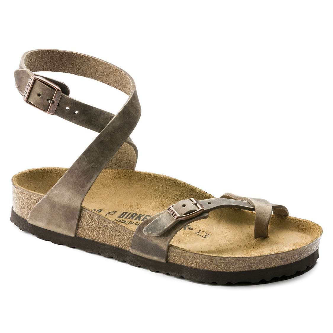 Birkenstock Yara Oiled Leather Ankle Strap Sandals Brown | bFv3tvIAPiN