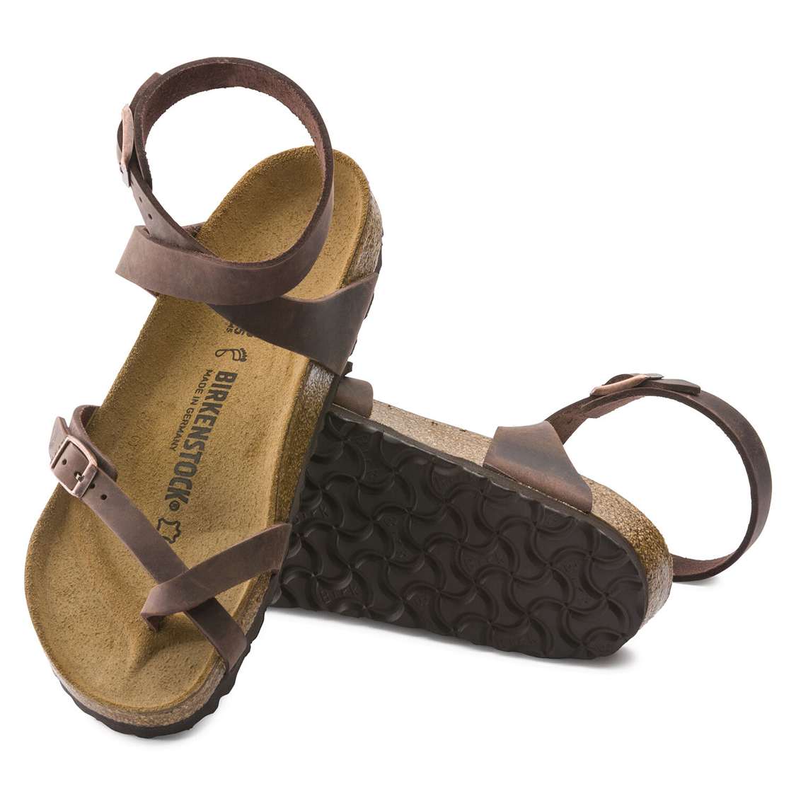 Birkenstock Yara Oiled Leather Ankle Strap Sandals Brown | muTLSTEq6HM