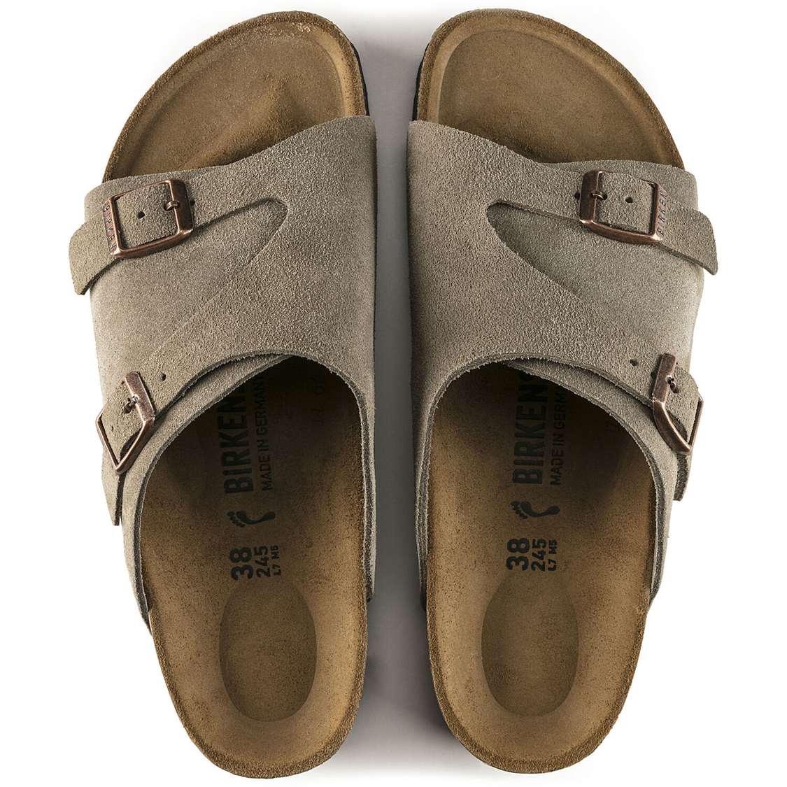 Birkenstock Zürich Suede Leather One Strap Sandals Brown | AsNqzQpE8T6