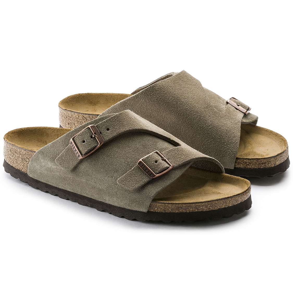 Birkenstock Zürich Suede Leather One Strap Sandals Brown | AsNqzQpE8T6