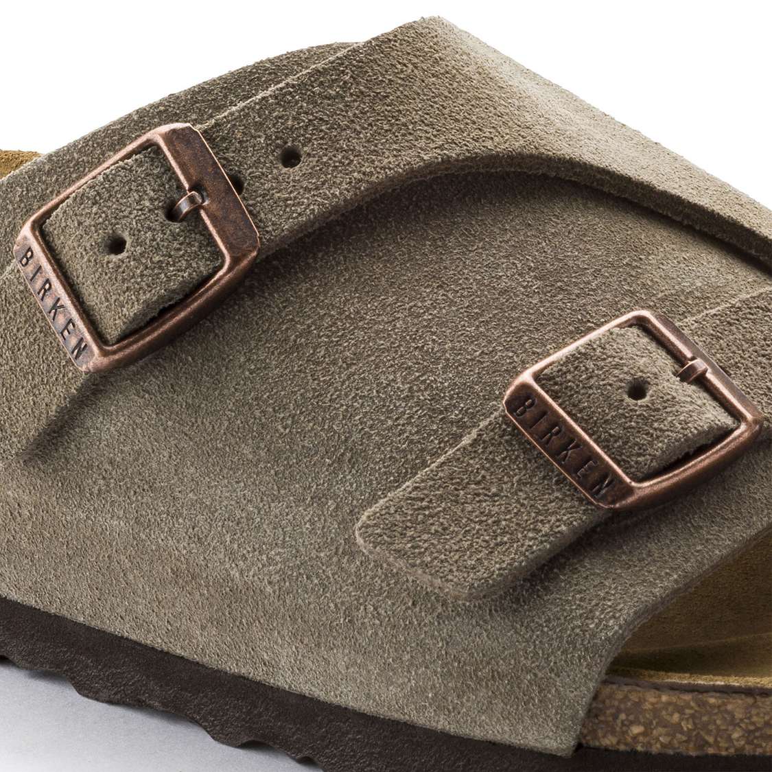 Birkenstock Zürich Suede Leather One Strap Sandals Brown | AsNqzQpE8T6