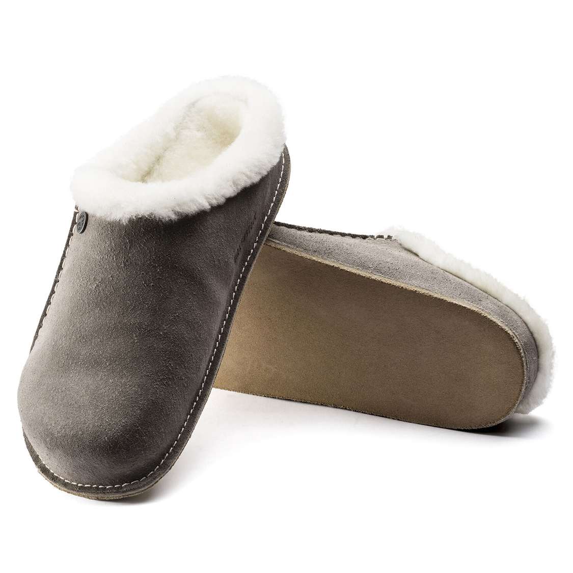 Birkenstock Zermatt Premium Suede Leather Clogs Grey | PDEiIpYJyFk