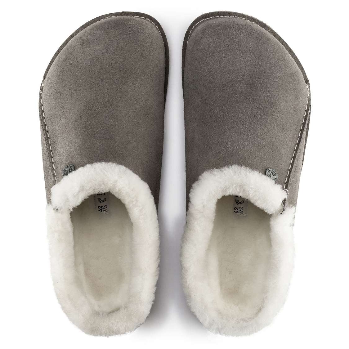 Birkenstock Zermatt Premium Suede Leather Clogs Grey | PDEiIpYJyFk