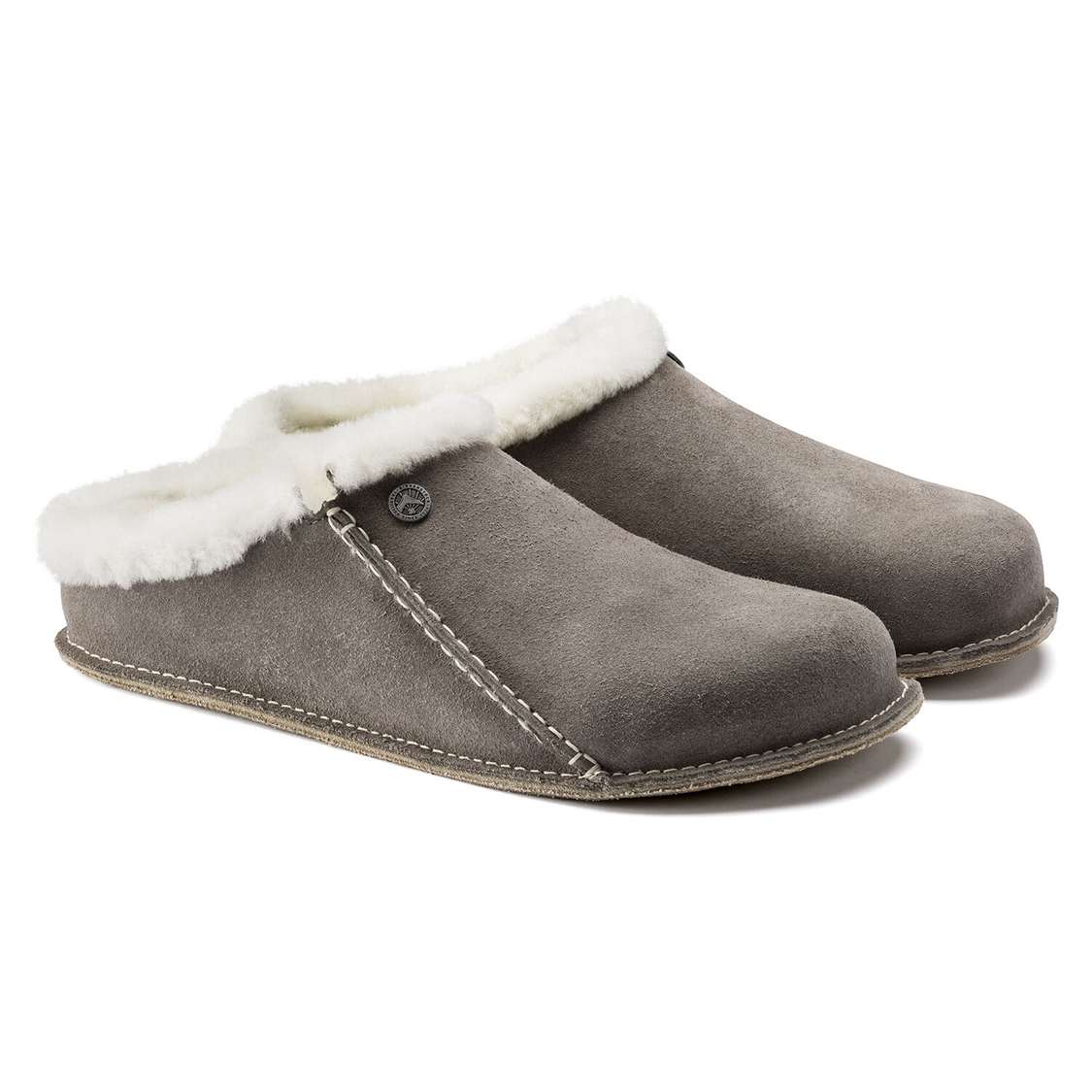 Birkenstock Zermatt Premium Suede Leather Clogs Grey | PDEiIpYJyFk