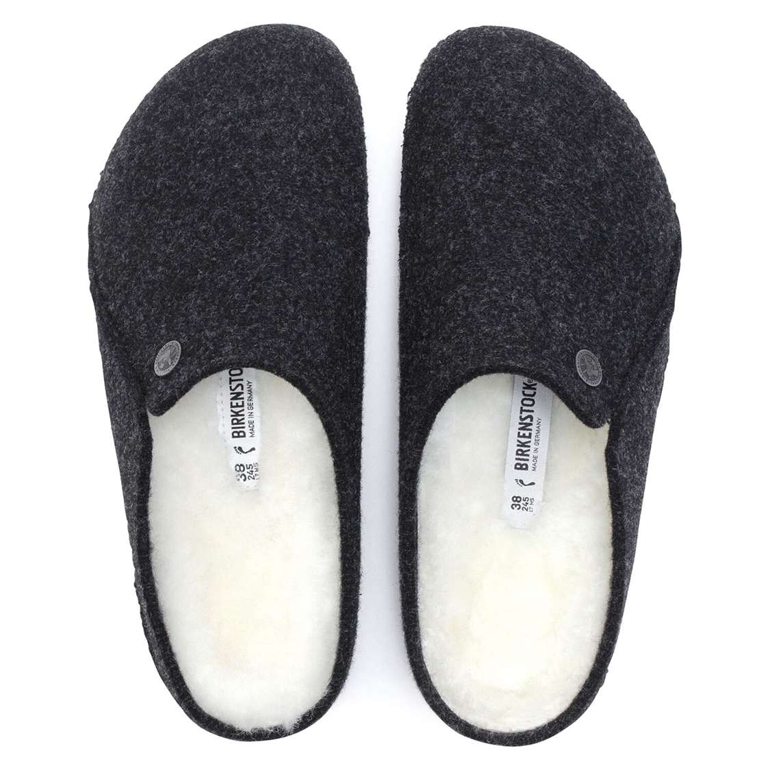 Birkenstock Zermatt Wool Felt Clogs Dark Grey | ajxxookuUc7