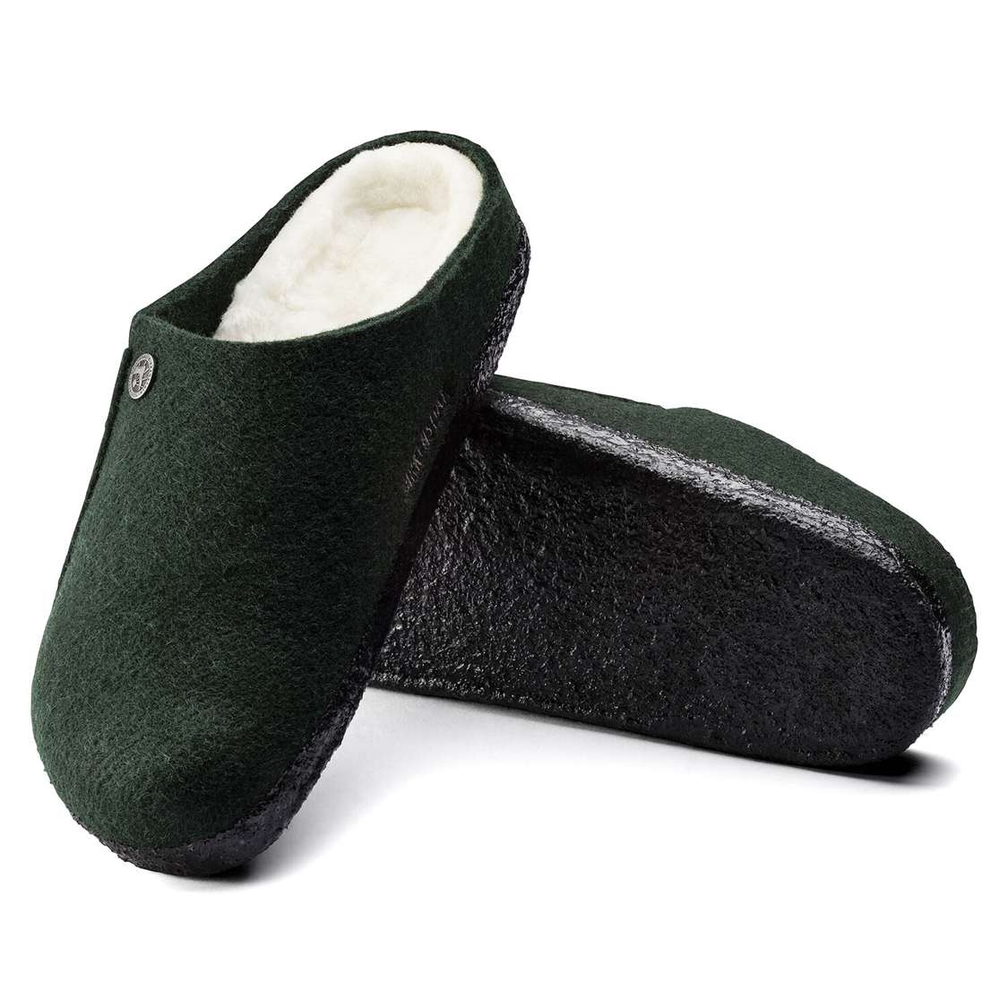 Birkenstock Zermatt Wool Felt Clogs Green | Ys6mBYslS89