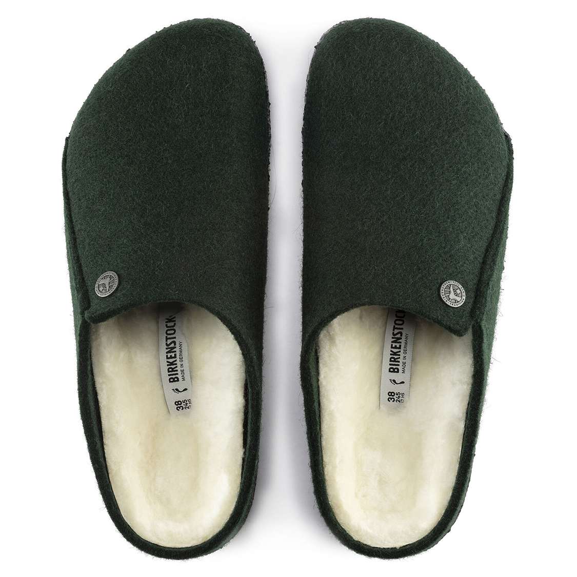 Birkenstock Zermatt Wool Felt Clogs Green | Ys6mBYslS89