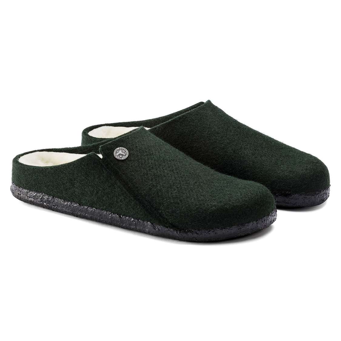 Birkenstock Zermatt Wool Felt Clogs Green | Ys6mBYslS89