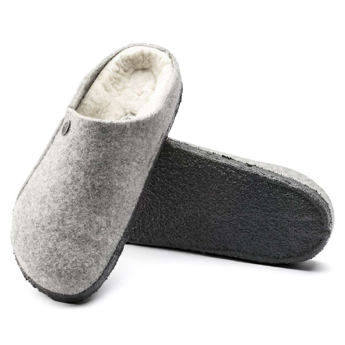 Birkenstock Zermatt Wool Felt Clogs Light Grey | s2QukpkCVBw