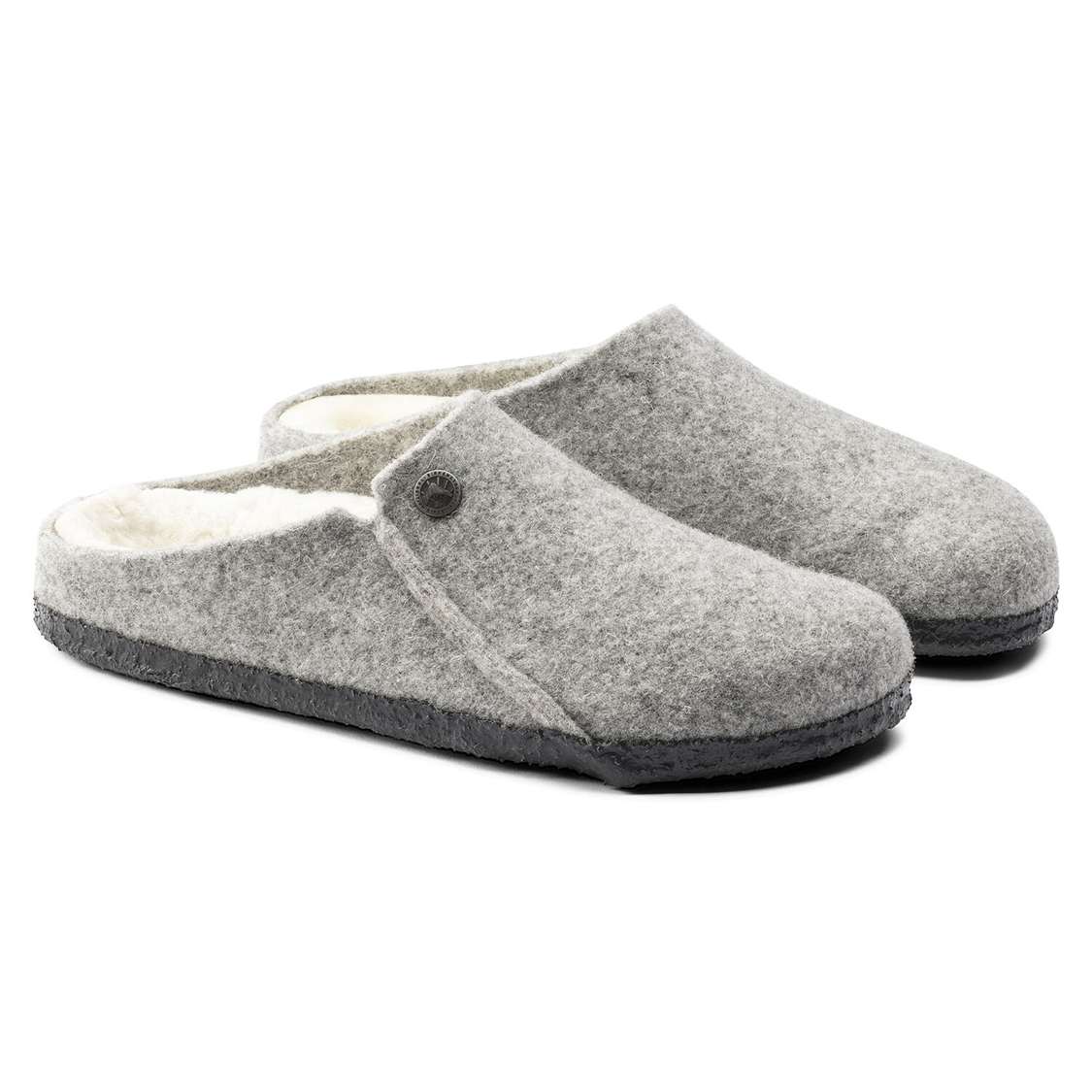 Birkenstock Zermatt Wool Felt Clogs Light Grey | s2QukpkCVBw