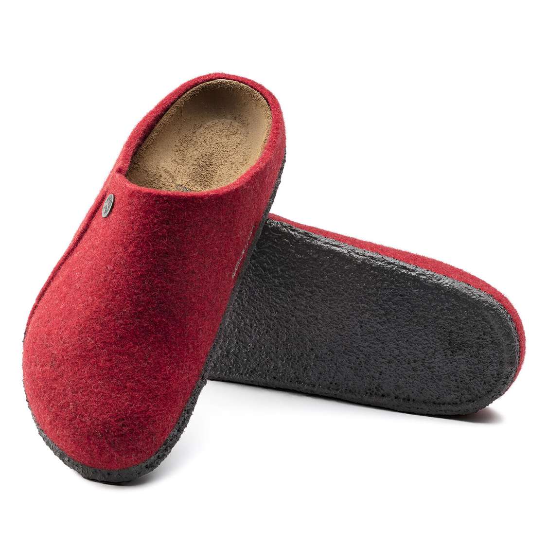 Birkenstock Zermatt Wool Felt Clogs Red | wrXDI2s61XW